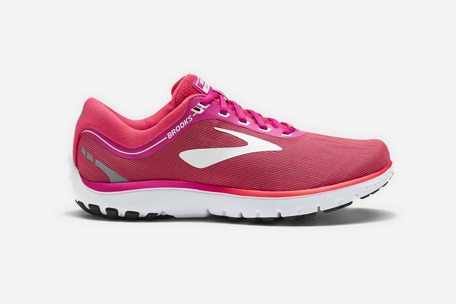 Brooks PureFlow 7 Womens UK - Road Running Shoes - Pink/White 684-AJPXHT